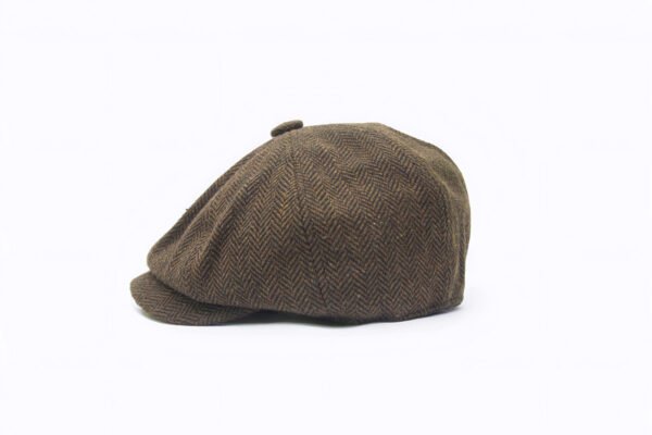 Peaky Blinders-Inspired Herringbone Brown Cap - Vintage Classic Headwear - Image 2