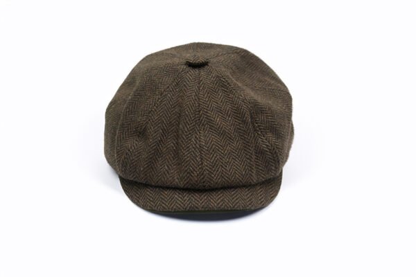 Peaky Blinders-Inspired Herringbone Brown Cap - Vintage Classic Headwear - Image 3