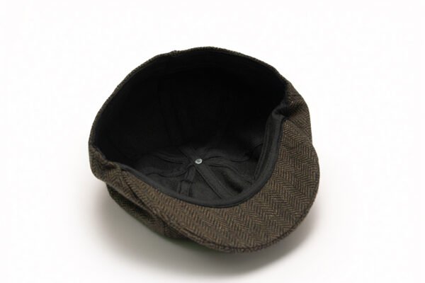 Peaky Blinders-Inspired Herringbone Brown Cap - Vintage Classic Headwear - Image 4