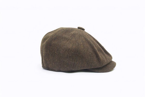 Peaky Blinders-Inspired Herringbone Brown Cap - Vintage Classic Headwear - Image 5
