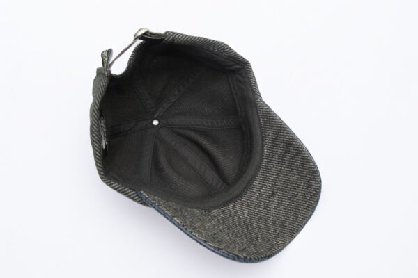 Grey and Blue Herringbone Baseball Cap - Premium, Stylish Headwear - Image 7