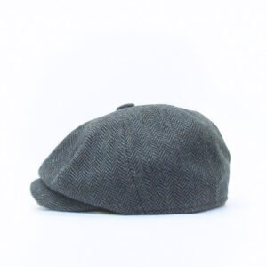 Peaky Blinders-Inspired Herringbone Blue Cap - Classic Vintage Headwear