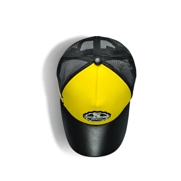 Yellow Twill Mesh Trucker Cap – Export Cap Zone - Image 6
