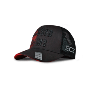 Red Black Twill Mesh Cap – Export Cap Zone