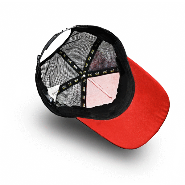Red Black Twill Mesh Cap – Export Cap Zone - Image 3