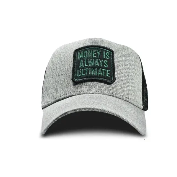 Denim Mesh Trucker Cap Gray - Image 2