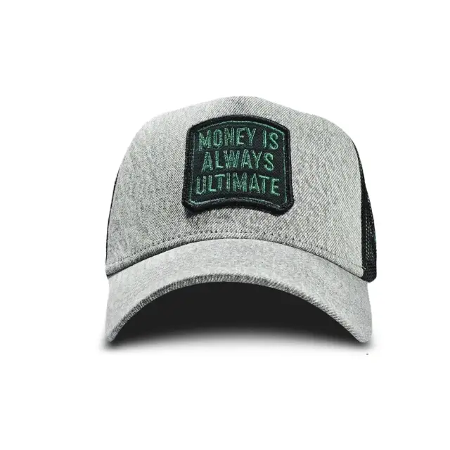 Denim Mesh Trucker Cap Gray - Image 2