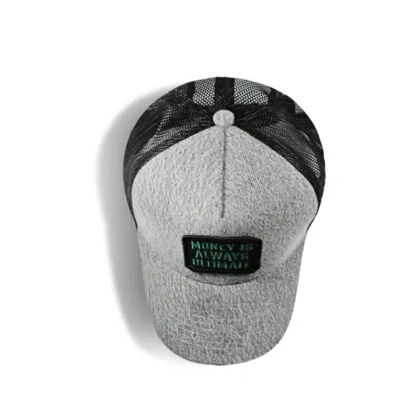 Denim Mesh Trucker Cap Gray - Image 3