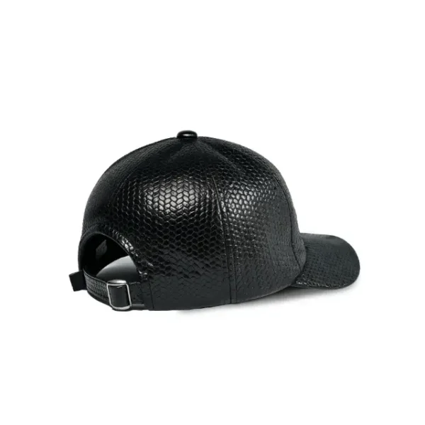 Leather Adjustable Cap Black - Image 3