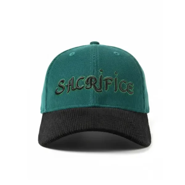 Corduroy Adjustable Cap Green Black - Image 3