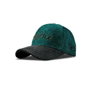 Corduroy Adjustable Cap Green Black