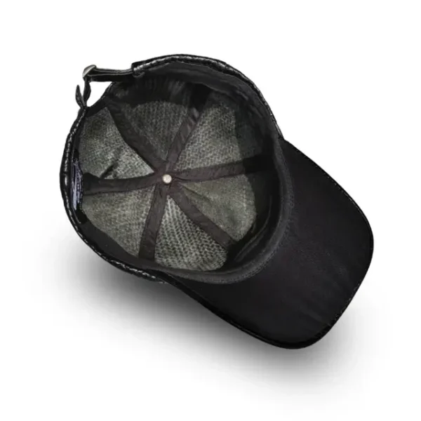Leather Adjustable Cap Black - Image 4