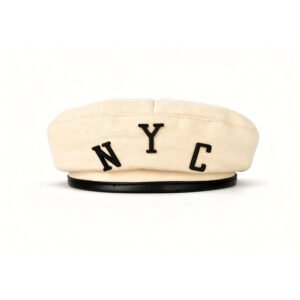 NYC Beret Cap (Black embroidered "N Y C")