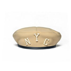 NYC Beret Cap (White embroidered "N Y C")